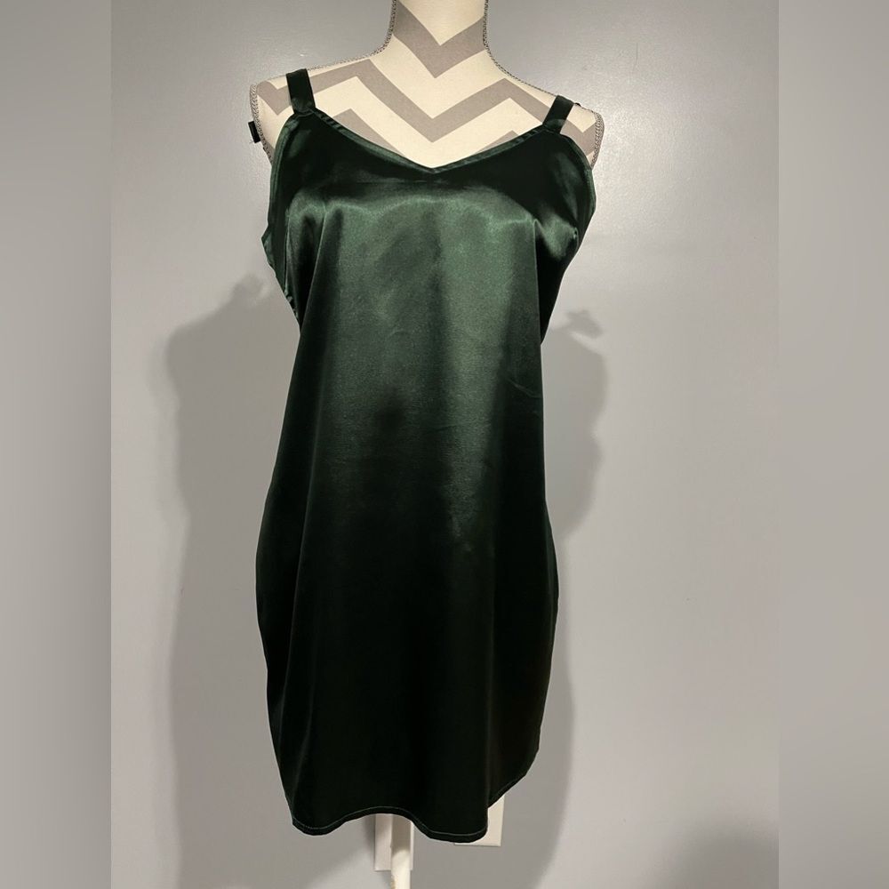 Satin Green Petite Short‎ Dress